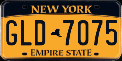 NY license plate GLD7075