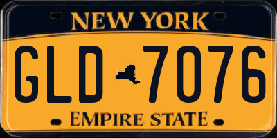 NY license plate GLD7076