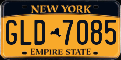 NY license plate GLD7085