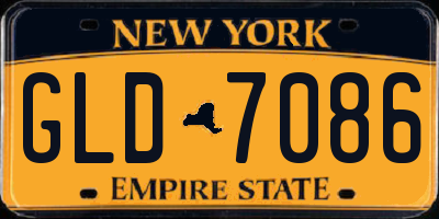 NY license plate GLD7086