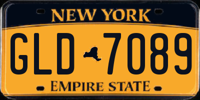 NY license plate GLD7089