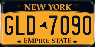 NY license plate GLD7090