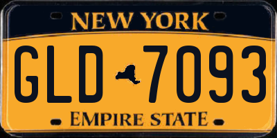 NY license plate GLD7093