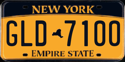 NY license plate GLD7100