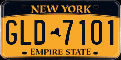 NY license plate GLD7101