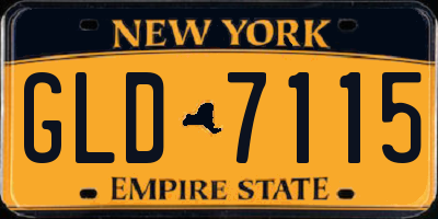 NY license plate GLD7115