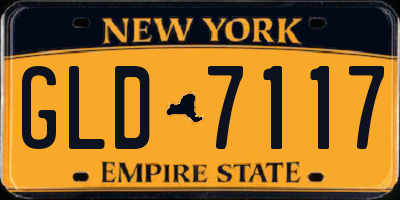 NY license plate GLD7117