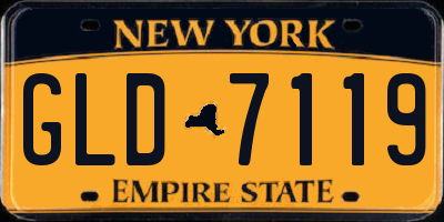 NY license plate GLD7119