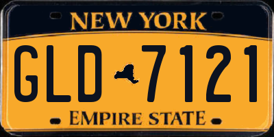NY license plate GLD7121
