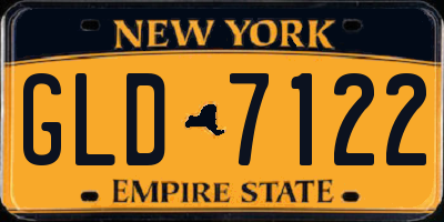 NY license plate GLD7122