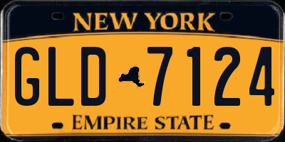 NY license plate GLD7124