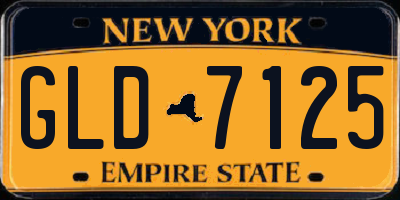 NY license plate GLD7125