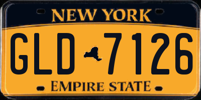 NY license plate GLD7126