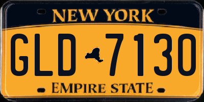 NY license plate GLD7130