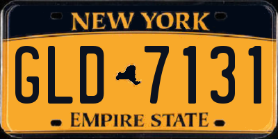NY license plate GLD7131