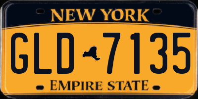 NY license plate GLD7135