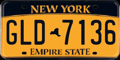 NY license plate GLD7136