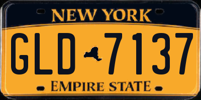 NY license plate GLD7137