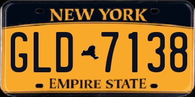 NY license plate GLD7138