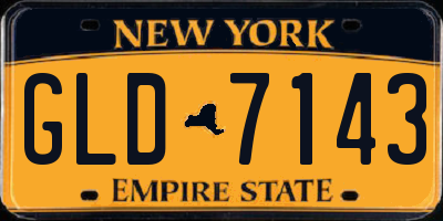 NY license plate GLD7143