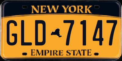 NY license plate GLD7147