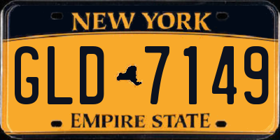 NY license plate GLD7149