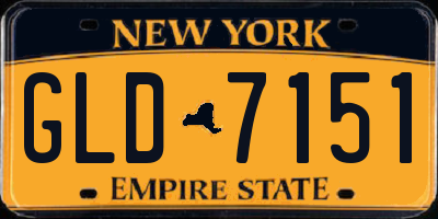 NY license plate GLD7151