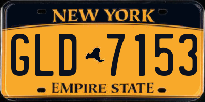 NY license plate GLD7153
