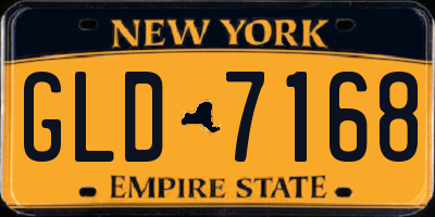 NY license plate GLD7168