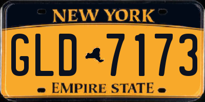 NY license plate GLD7173