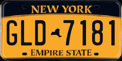 NY license plate GLD7181