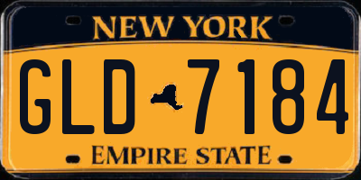 NY license plate GLD7184