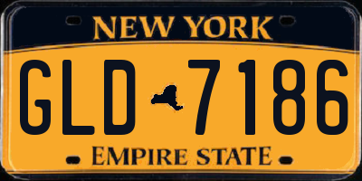 NY license plate GLD7186