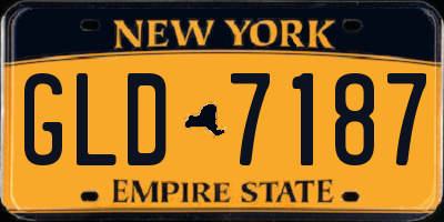 NY license plate GLD7187