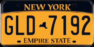 NY license plate GLD7192