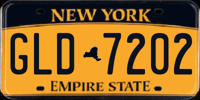 NY license plate GLD7202