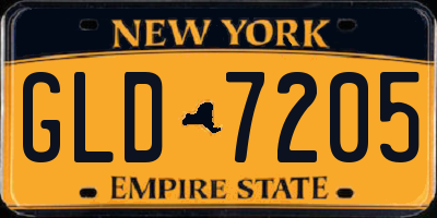 NY license plate GLD7205