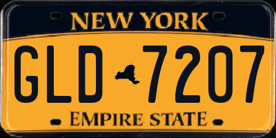 NY license plate GLD7207