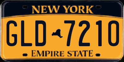NY license plate GLD7210
