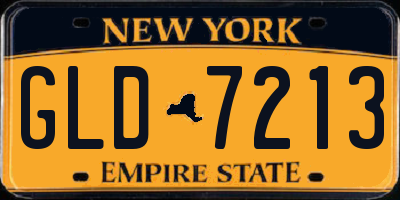 NY license plate GLD7213