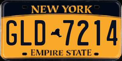 NY license plate GLD7214