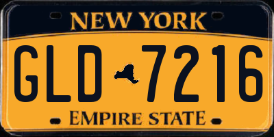 NY license plate GLD7216