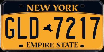 NY license plate GLD7217