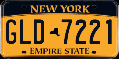 NY license plate GLD7221