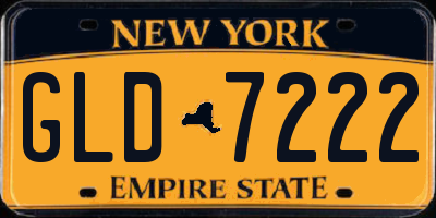 NY license plate GLD7222