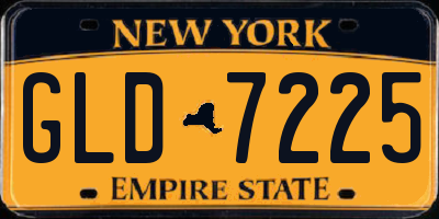 NY license plate GLD7225