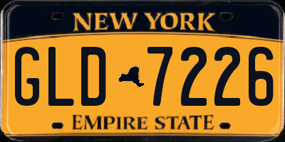 NY license plate GLD7226
