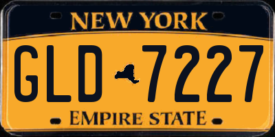 NY license plate GLD7227