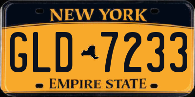 NY license plate GLD7233