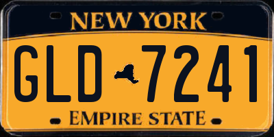 NY license plate GLD7241